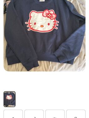 Sanrio Navy Blue Hello Kitty Sweatshirt with Pink Bow